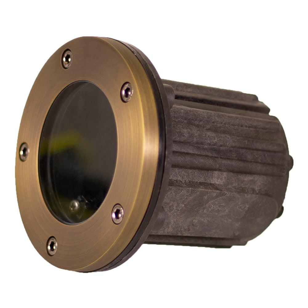 Lumen Logic™ LogiWell 12V Brass Open In-Ground Light (Bronze) with 5W 2700K MR16 LED Bulb - Lumen Logic