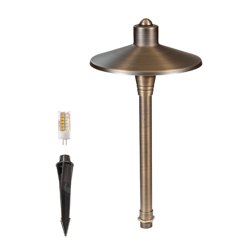 Lumen Logic™ LogiPath G2 12V Brass Mini Path Light (Bronze) with 3W 2700K G4 LED Bulb - Lumen Logic