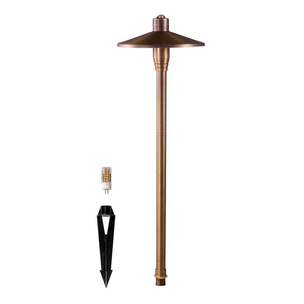 Lumen Logic™ LogiPath G2 12V Brass Path Light (Bronze) with 3W 2700K G4 LED Bulb - Lumen Logic