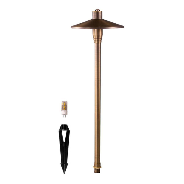 Lumen Logic™ LogiPath G2 12V Brass Path Light (Bronze) with 3W 2700K G4 LED Bulb - Lumen Logic