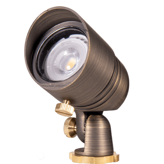 12V Brass Mini Outdoor Spotlight (Bronze) - Lumen Logic™